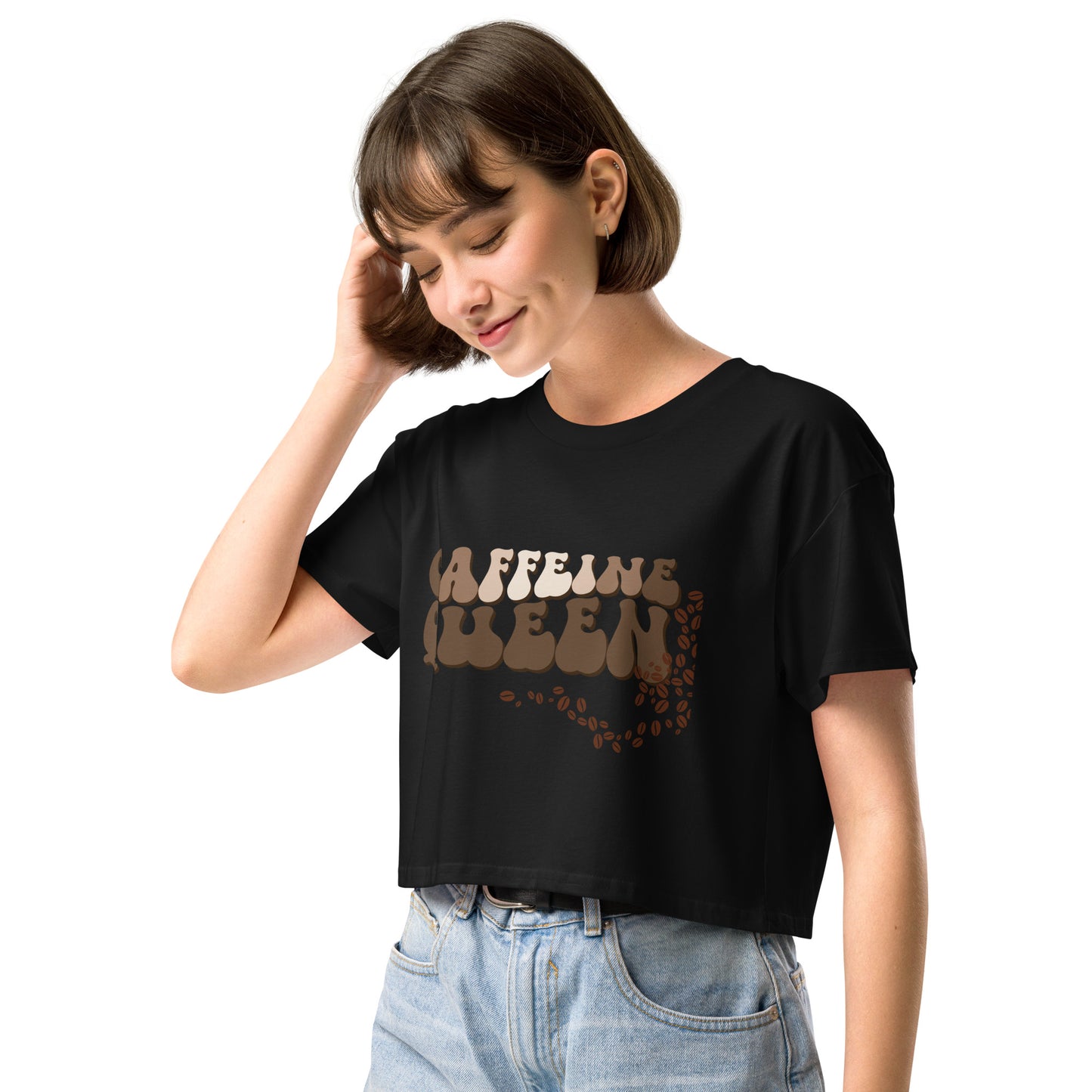 Caffeinated Queen crop top