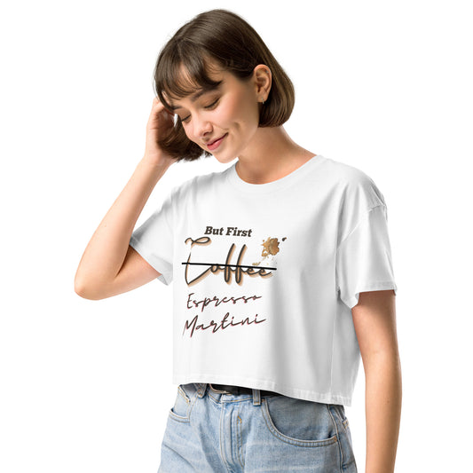 But first Coffee crop top