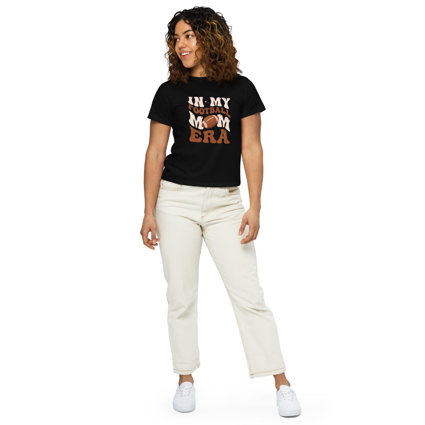 In my Football Mama Era high-waisted t-shirt