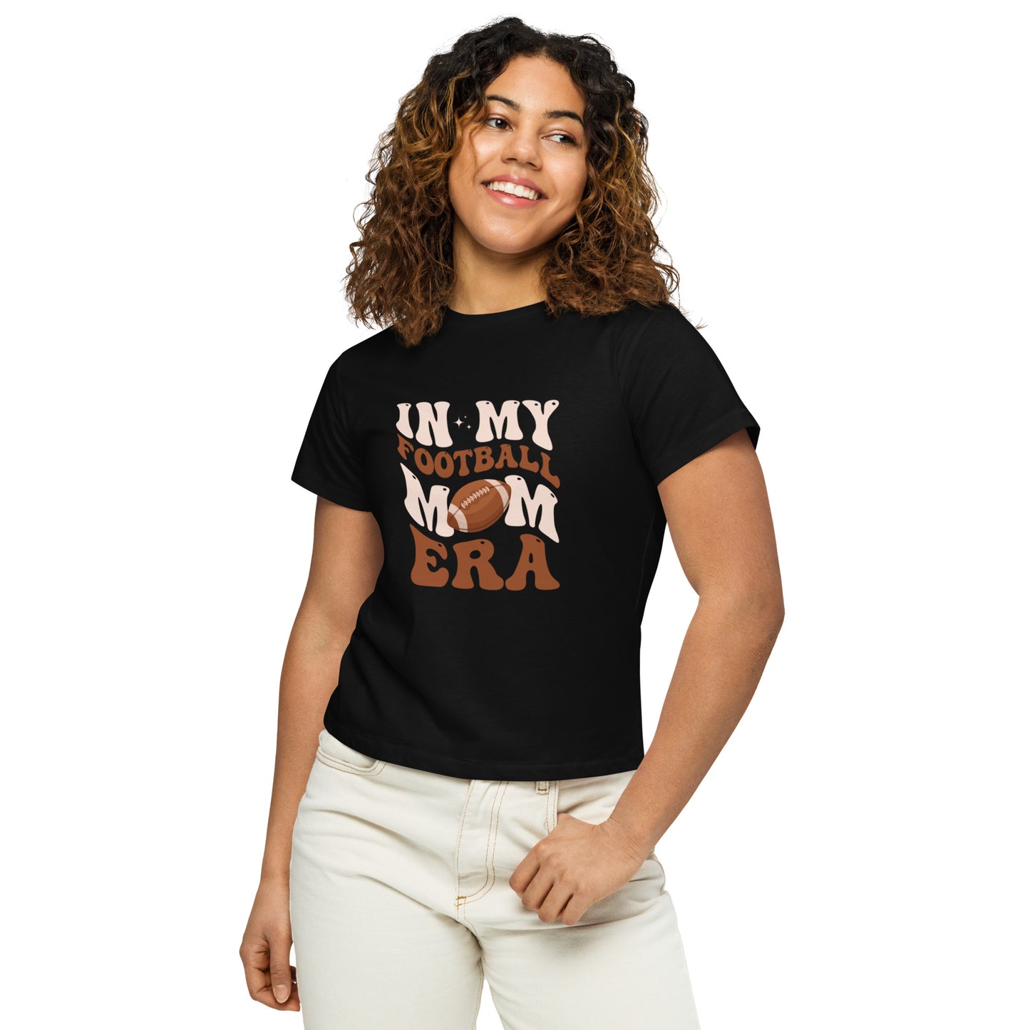 In my Football Mama Era high-waisted t-shirt